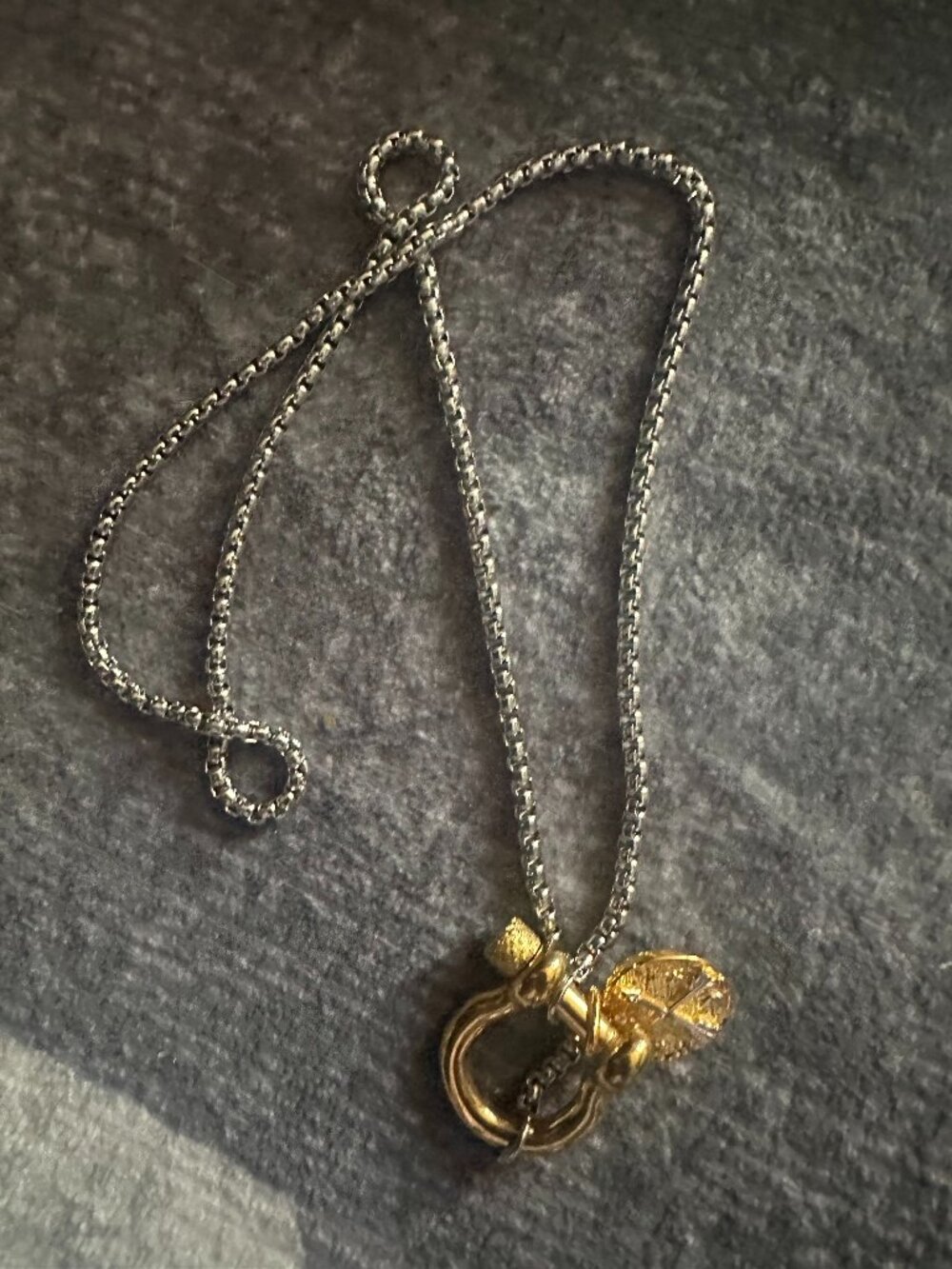 custom design necklace with charm two tone